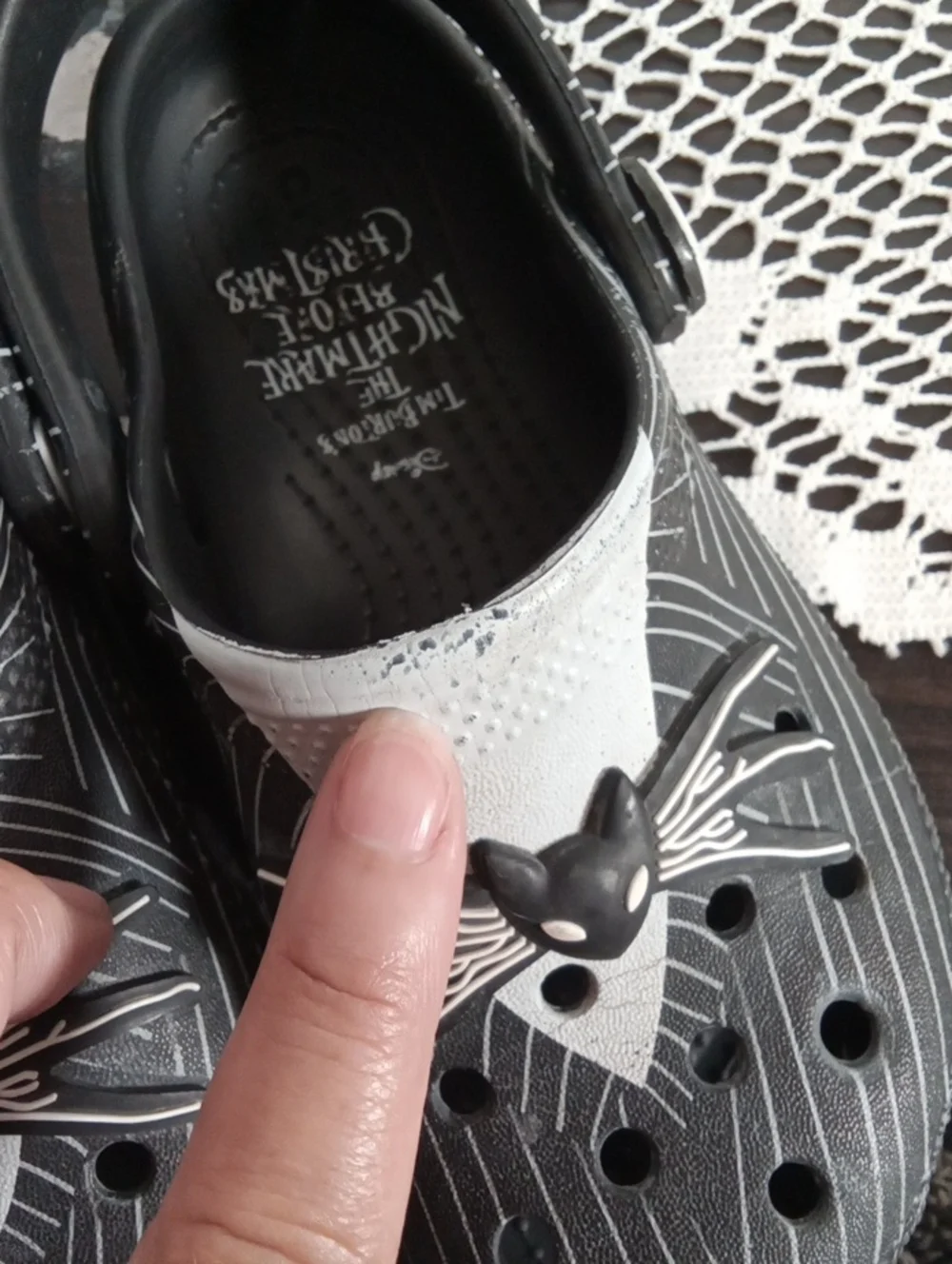 Jack Skellington Inspired Black & White Crocs Night Before Christmas Kids C12